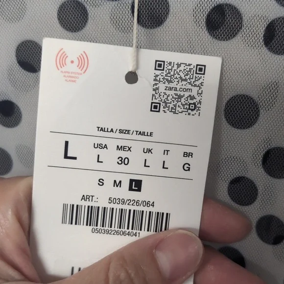 Zara Black and White Ecru Polka Dot Maxi Dress 5039/226 L NWT - Picture 11 of 16